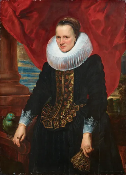 Portrait Of A Noblewoman With A Parrot av Anthony van Dyck