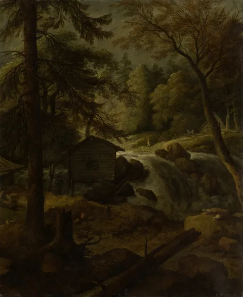 Norwegian Landscape with Watermill on a Stream av Allaert van Everdingen