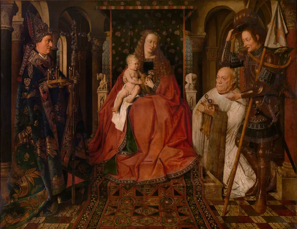 Madonna Surrounded by Saint George, Saint Donatianus of Reims and the Donor Canon Van der Paele av Jan van Eyck