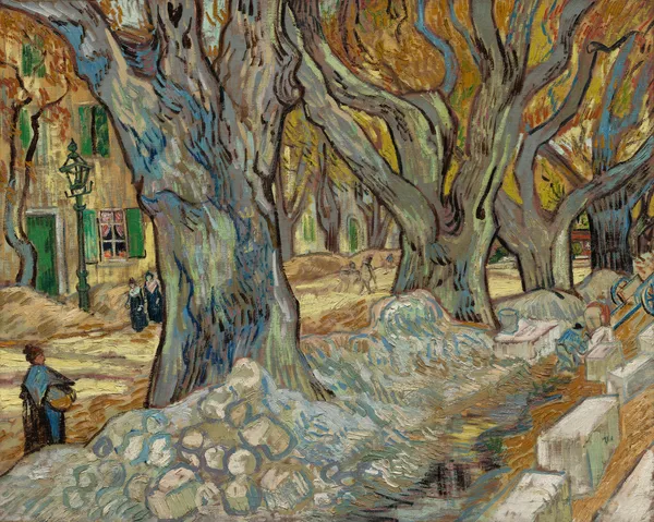 The Large Plane Trees (Road Menders at Saint-Rémy) av Vincent van Gogh