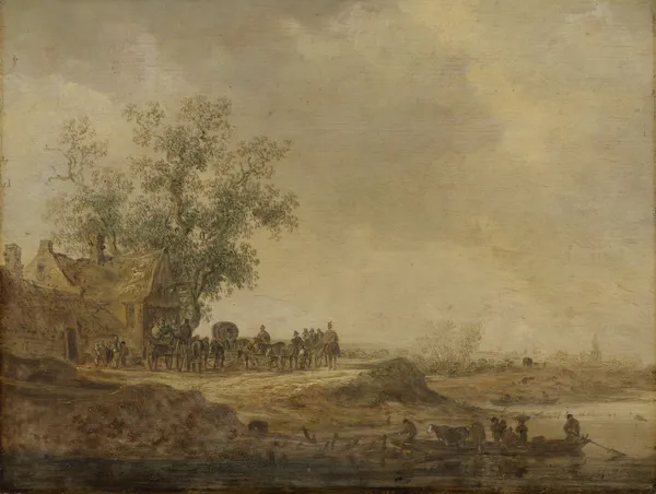 The Stop before the Inn av Jan van Goyen
