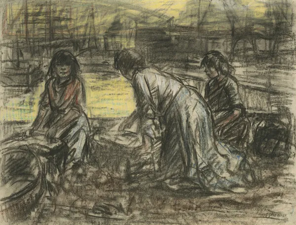 Sack seamstresses at work av Eugeen Van Mieghem
