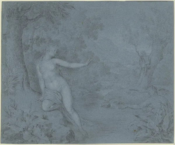 Landschaft mit Apollo und Daphne av Willem Van Mieris