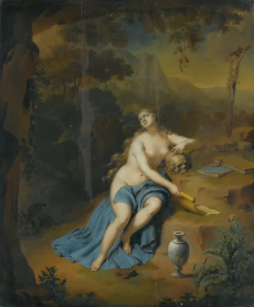 The Penitent Mary Magdalene In A Landscape av Willem Van Mieris