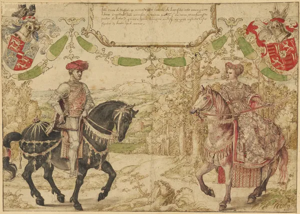 Johan IV van Nassau and His Wife Maria van Loon-Heinsberg av Bernard van Orley