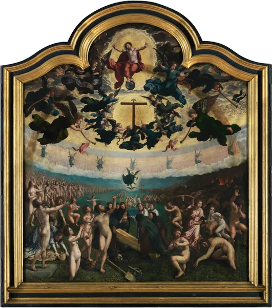 The Last Judgement and the Seventh Act of Mercy; Burying the Dead av Bernard van Orley