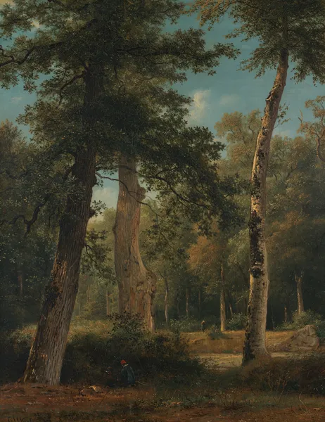 A forest in Fontainebleau av Georgius Jacobus Johannes van Os
