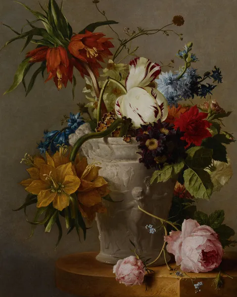 An Arrangement with Flowers (19th century) av Georgius Jacobus Johannes van Os