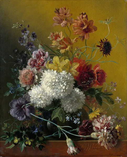 Still Life with Flowers av Georgius Jacobus Johannes van Os