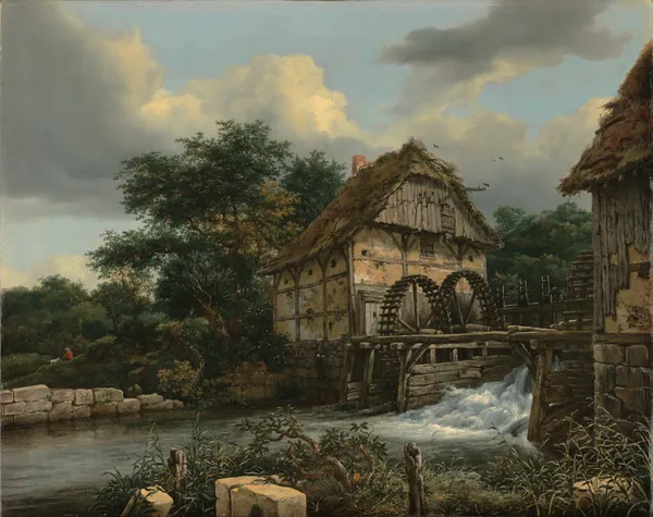 Two Watermills and an Open Sluice av Jacob van Ruisdael