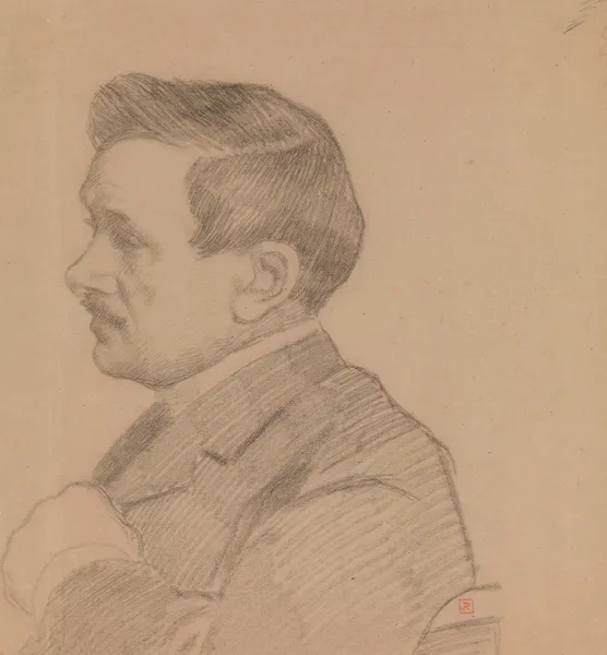 Portrait of Maurice Maeterlinck av Theo van Rysselberghe