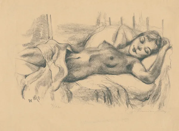 Liggend naakt (20th century) av Henri Van Straten