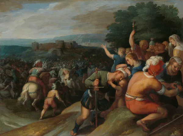 The Batavians Surround the Romans at Vetera av Otto van Veen