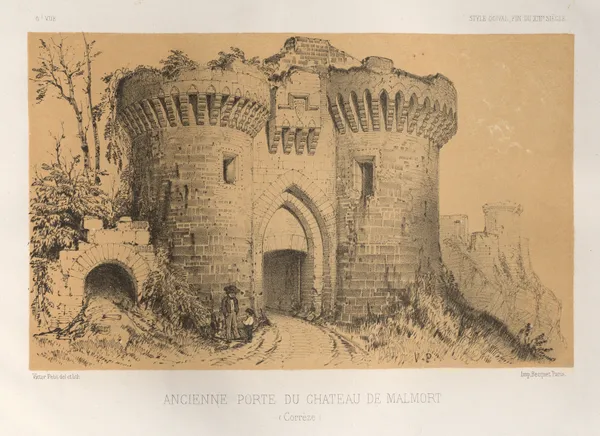 Ancienne Porte Du Chateau De Malmort (Correze) av Victor Petit