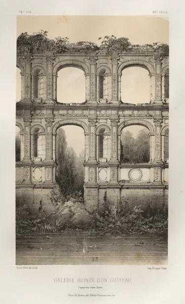 Galerie Ruinée D’Un Château, d’aprés un vieux dessin av Victor Petit