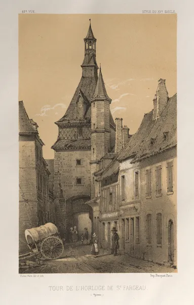 Tour De L’Horloge De St. Fargeau (Yonne) av Victor Petit