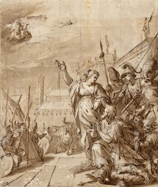 Augustus and the Tiburtine Sibyl av Hans von Aachen