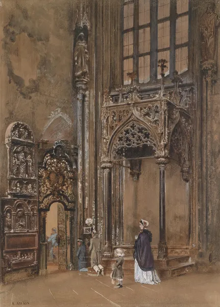 Kircheninneres av Rudolf von Alt