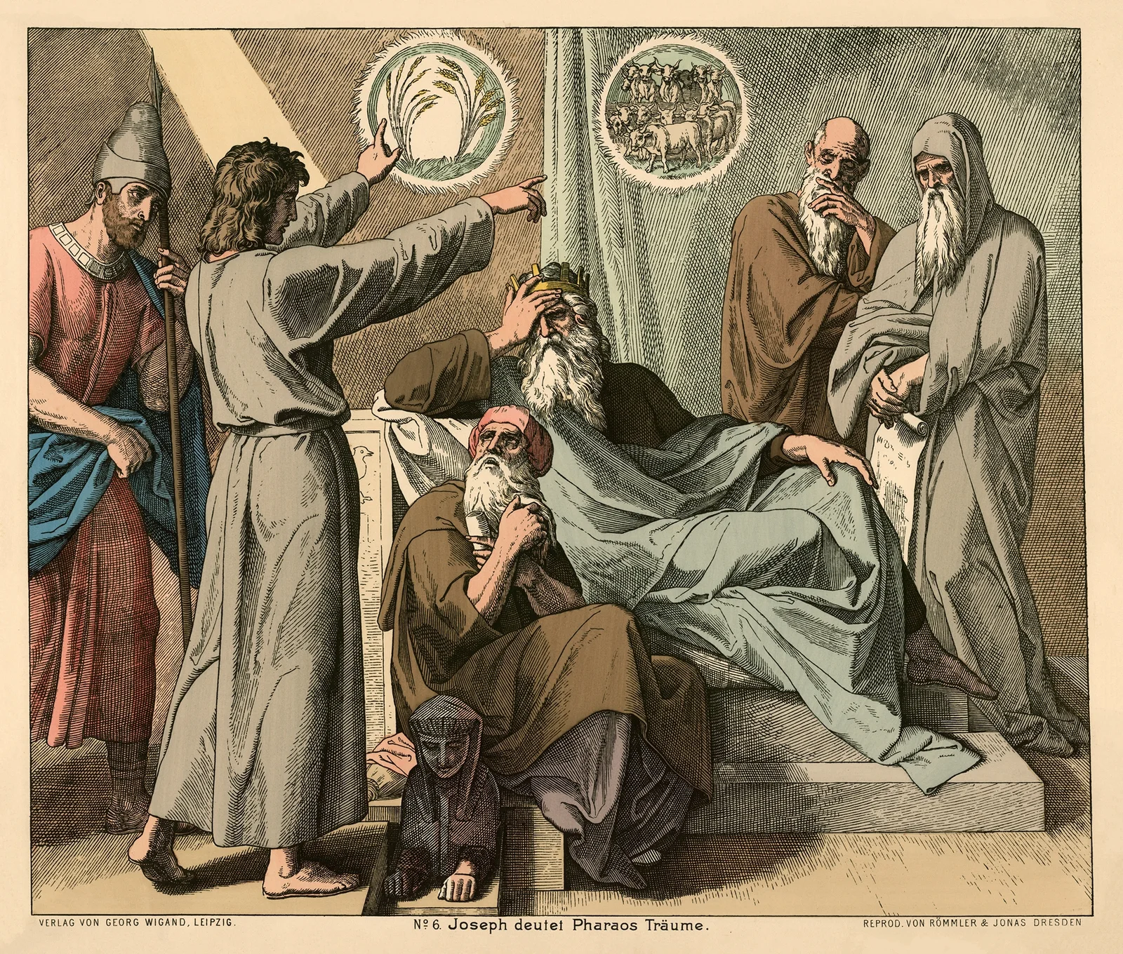 Joseph deutet Pharaos Traume (Joseph interpreting Pharaoh’s dream) av Julius Schnorr von Carolsfeld