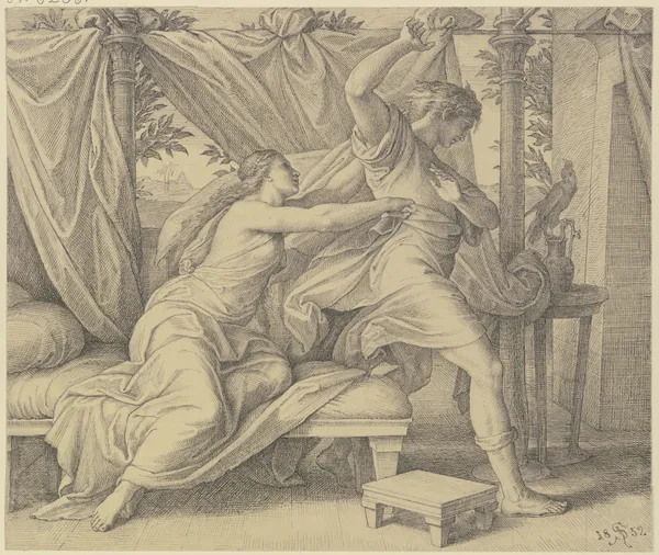 Josephs Keuschheit und der Potiphar Untreue av Julius Schnorr von Carolsfeld