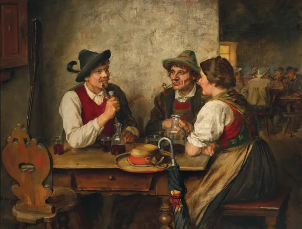 A Scene in a Tavern av Franz von Defregger