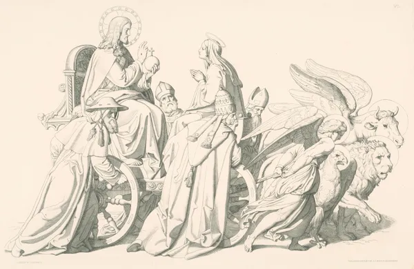 Alegória s Máriou,Kristom a štyrmi evanjelistami av Joseph von Führich