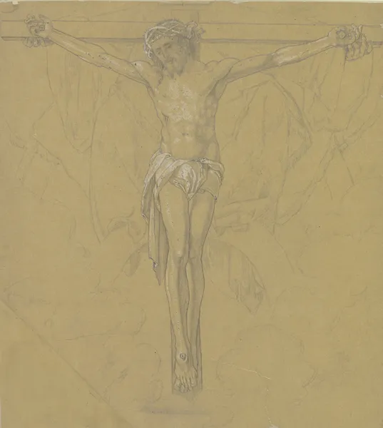 Christus am Kreuz (Fragment einer Dreifaltigkeitsdarstellung) av Joseph von Führich