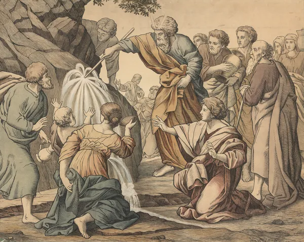 Moses strikes water from the rock (19th century) av Joseph von Führich