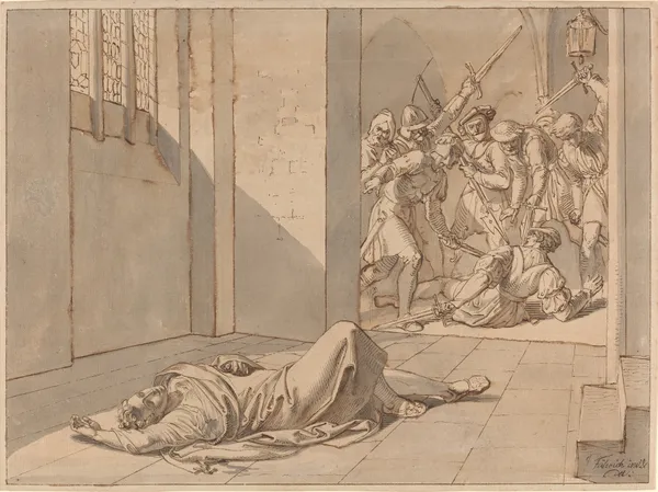 The Assassination of King Wenzel III av Joseph von Führich