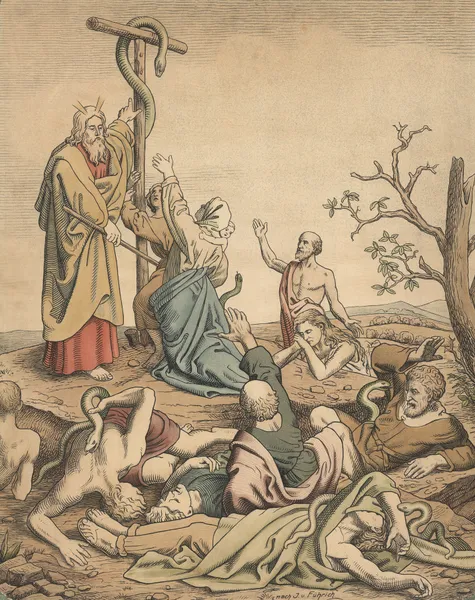 The healing copper snake (19th century) av Joseph von Führich