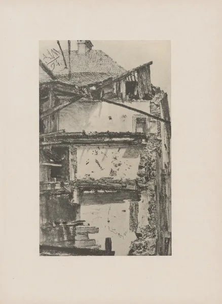 Abgebrochenes Haus, 1894 av Adolph von Menzel