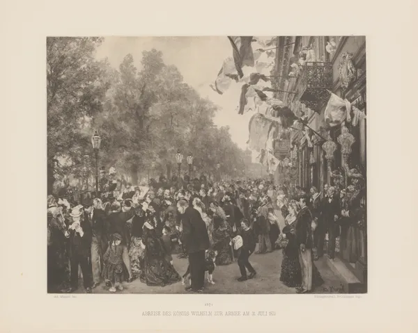 Abreise‎ ‎des‎ ‎Königs‎ ‎Wilhelm‎ ‎zur‎ ‎Armee‎ ‎am 31.‎ ‎Juli‎ ‎1870 av Adolph von Menzel
