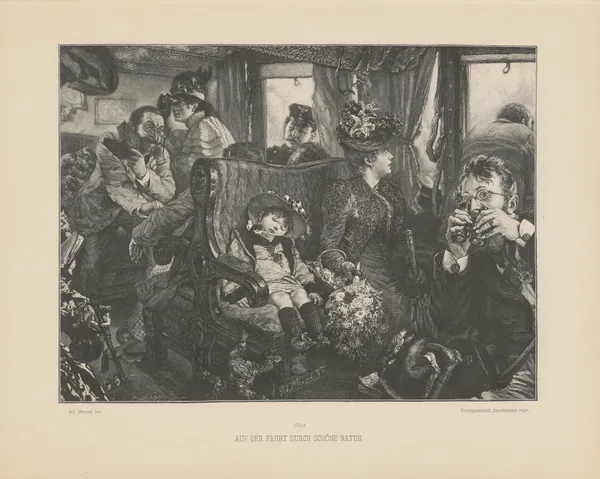 Auf‎ ‎der‎ ‎Fahrt‎ ‎durch‎ ‎schöne‎ ‎Natur av Adolph von Menzel