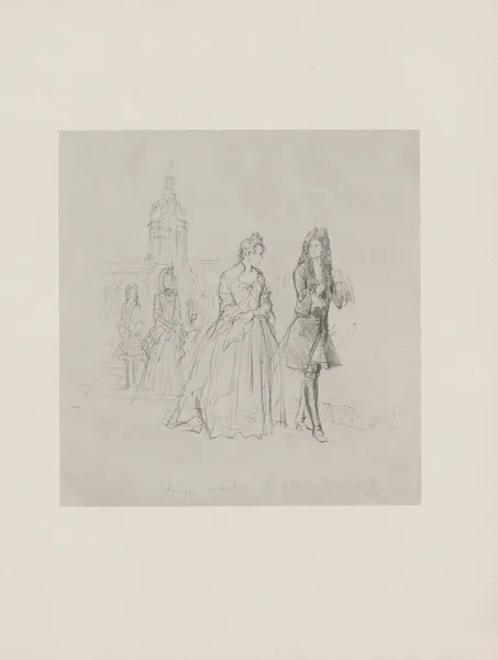 Königin Sophie Charlotte und Leibnitz (um 1845) av Adolph von Menzel