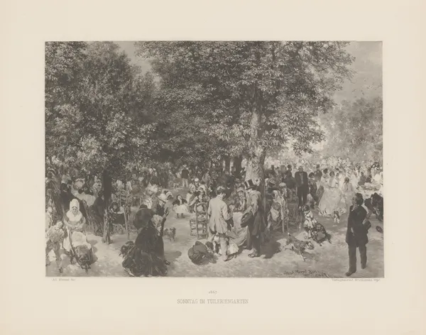Sonntag‎ ‎im‎ ‎Tuileriengarten av Adolph von Menzel