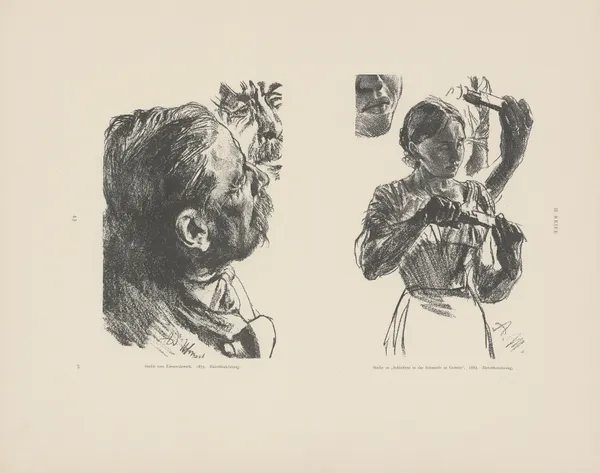 Studie‎ ‎zum Eisenwalzwerk, ‎1875. Studie‎ ‎zu Schleiferei‎ ‎in‎ ‎der‎ ‎Schmiede‎ ‎zu‎ ‎Hof-Gastein av Adolph von Menzel
