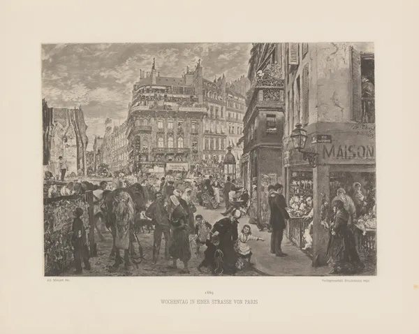 Wochentag‎ ‎in‎ ‎einer‎ ‎Strasse‎ ‎von‎ ‎Paris av Adolph von Menzel