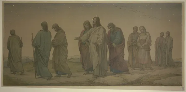 Christ walking with the disciples av Eduard von Steinle