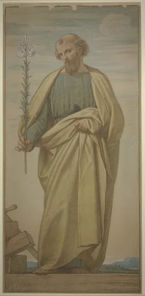 Der Heilige Joseph mit dem Lilienstab av Eduard von Steinle