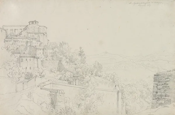 Saint Agostino from Bulagajo, Perugia (San Agostino dalla parte del Bulagajo, Perugia) av Eduard von Steinle