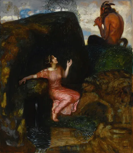 An Der Quelle (Lauschende Nymphe) av Franz von Stuck