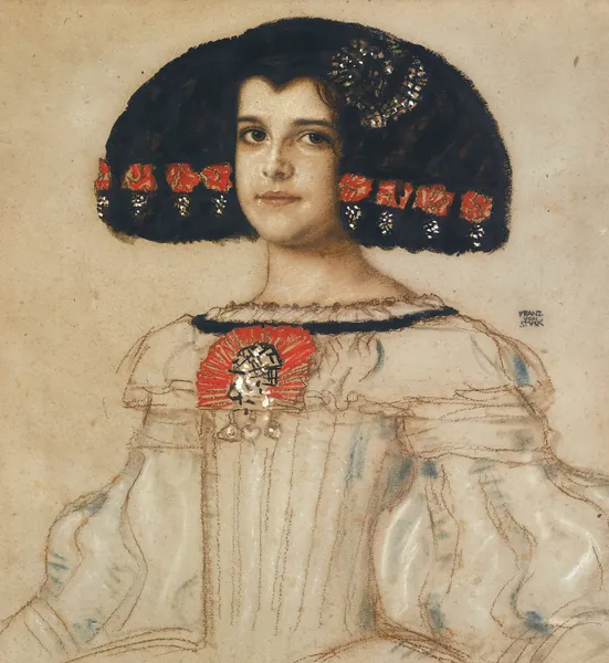 Mary, the artist’s daughter, in velasquez dress av Franz von Stuck