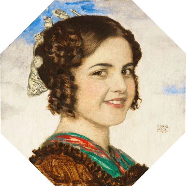 Porträt der Tochter Mary av Franz von Stuck