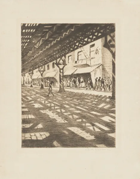 Third Avenue (Elevated Railway) av Christopher R. W. Nevinson