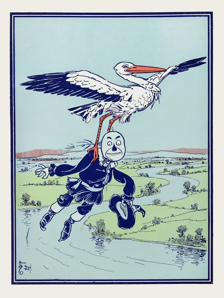 The Stork carried him up into the air av William Wallace Denslow