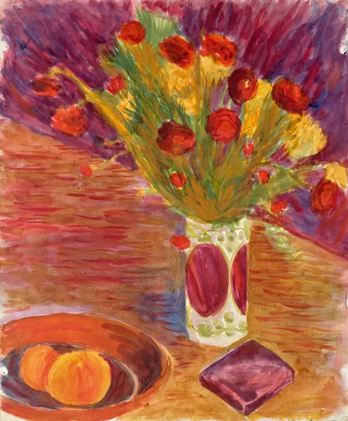 Blumenvase und Obstschale av Walther Gamerith