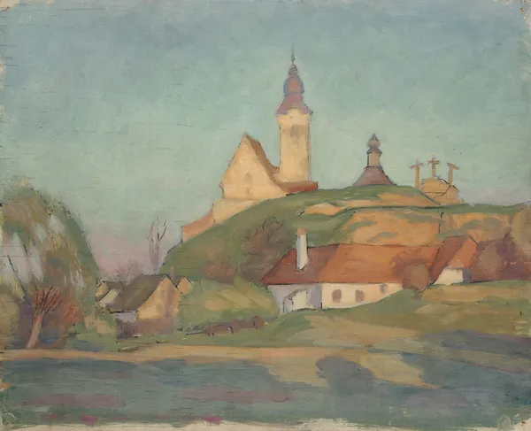 Landschaft mit Kirche av Walther Gamerith