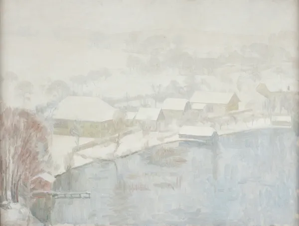 Winterlandschaft am See av Walther Gamerith
