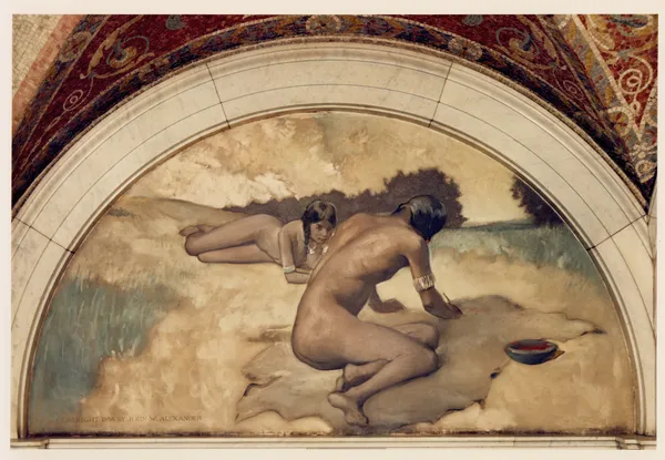 Picture Writing mural in Evolution of the Book series av John White Alexander