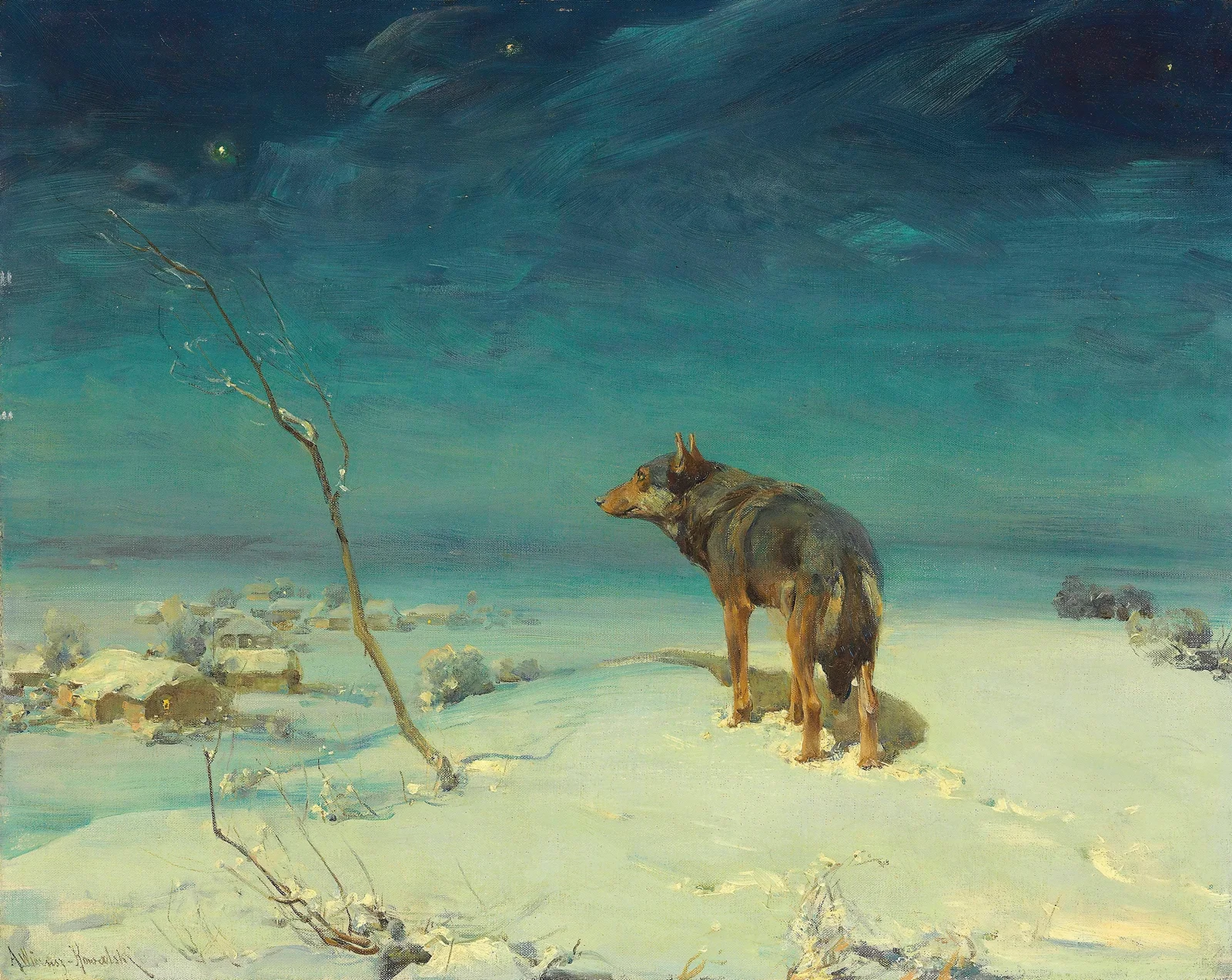 The Lone Wolf av Alfred von Wierusz-Kowalski